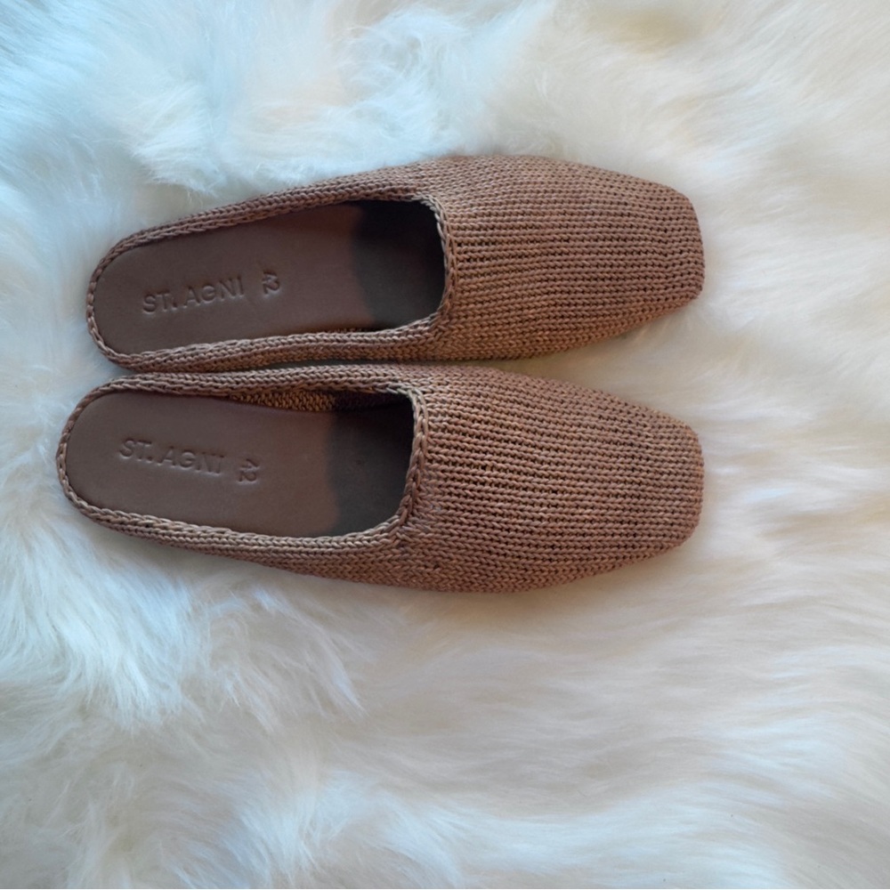 St. Agni Tan Woven Mules - Picture 4 of 6